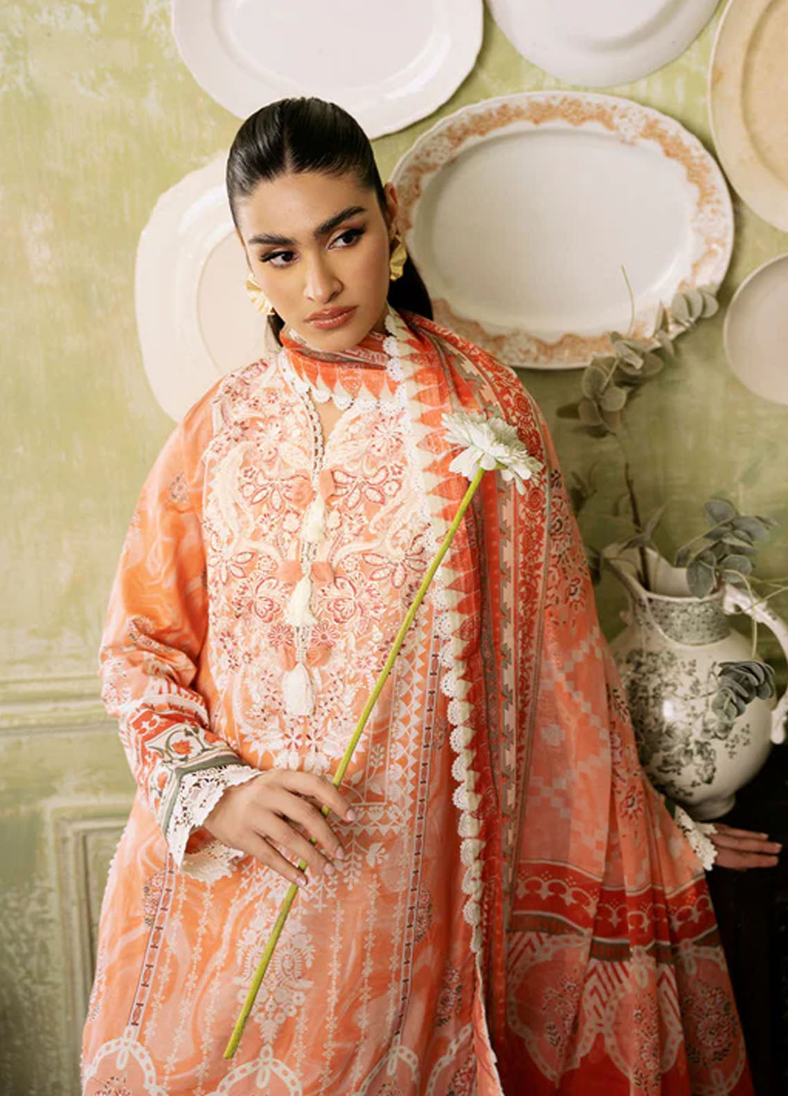 Flora by Roheenaz Unstitched Printed Lawn Collection 2024 RNP-07A Cascade