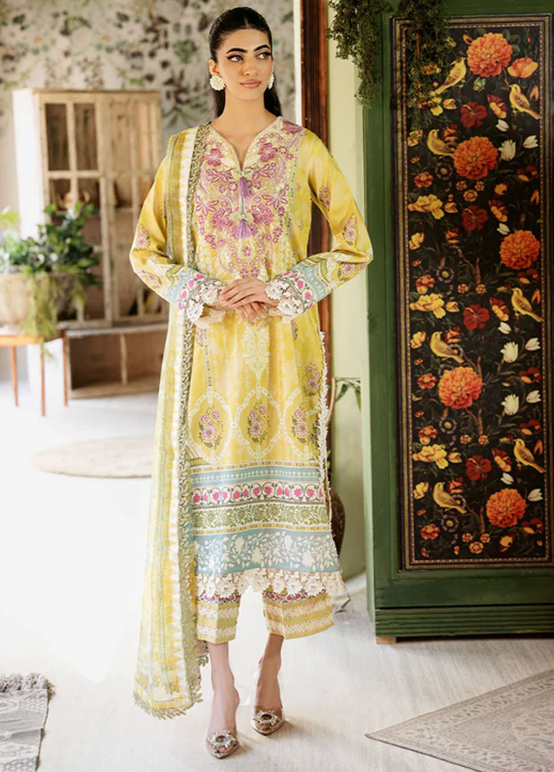 Flora by Roheenaz Unstitched Printed Lawn Collection 2024 RNP-07B Mystique