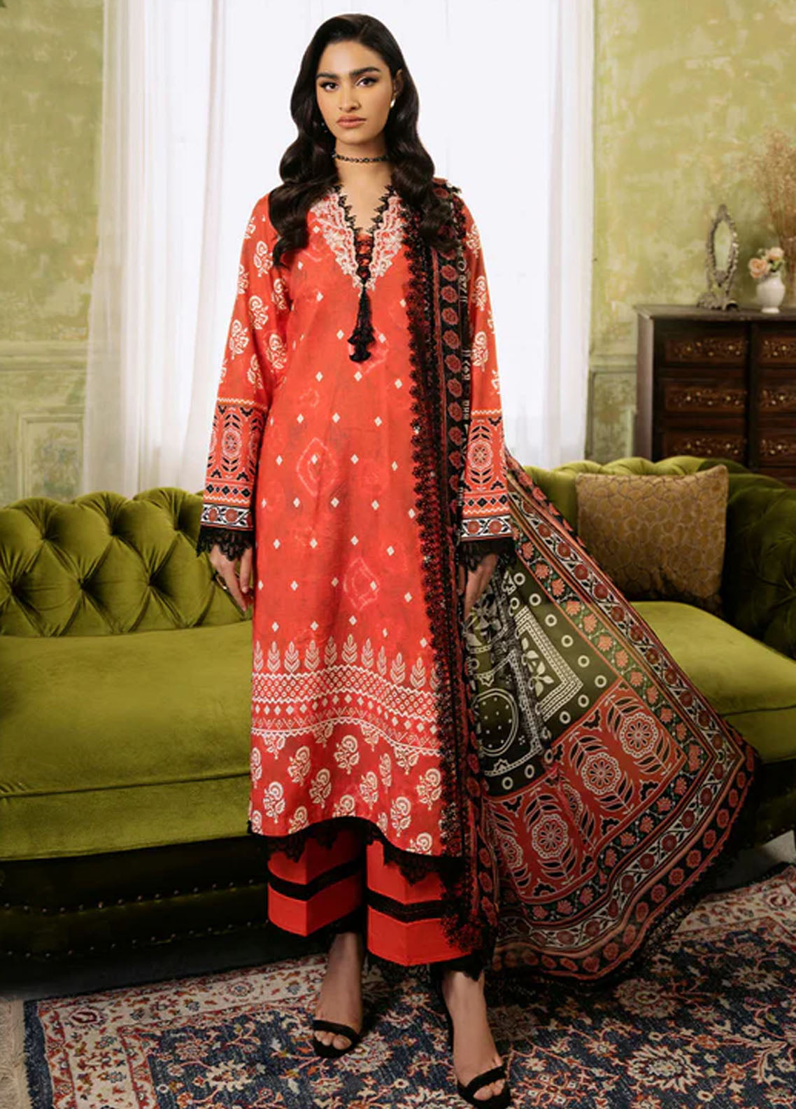 Flora by Roheenaz Unstitched Printed Lawn Collection 2024 RNP-08A Solstice