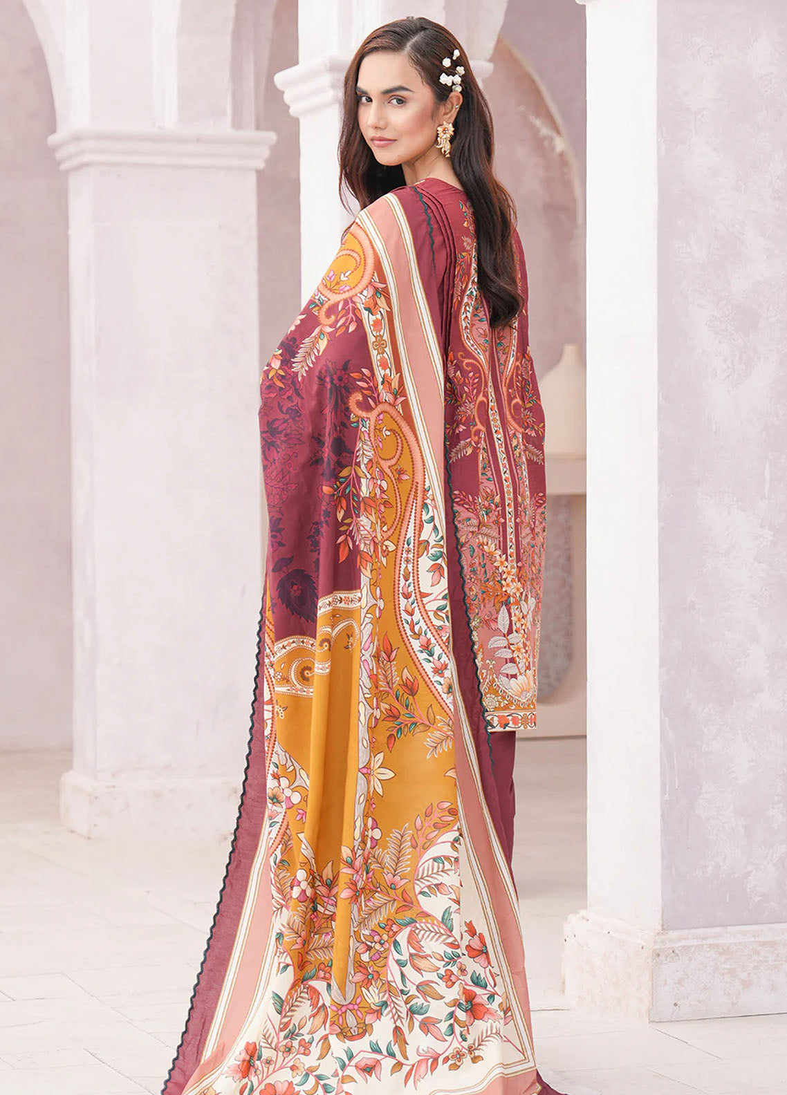 Floral Serenade By Meerak Unstitched Lawn Collection 2024 Rosebud