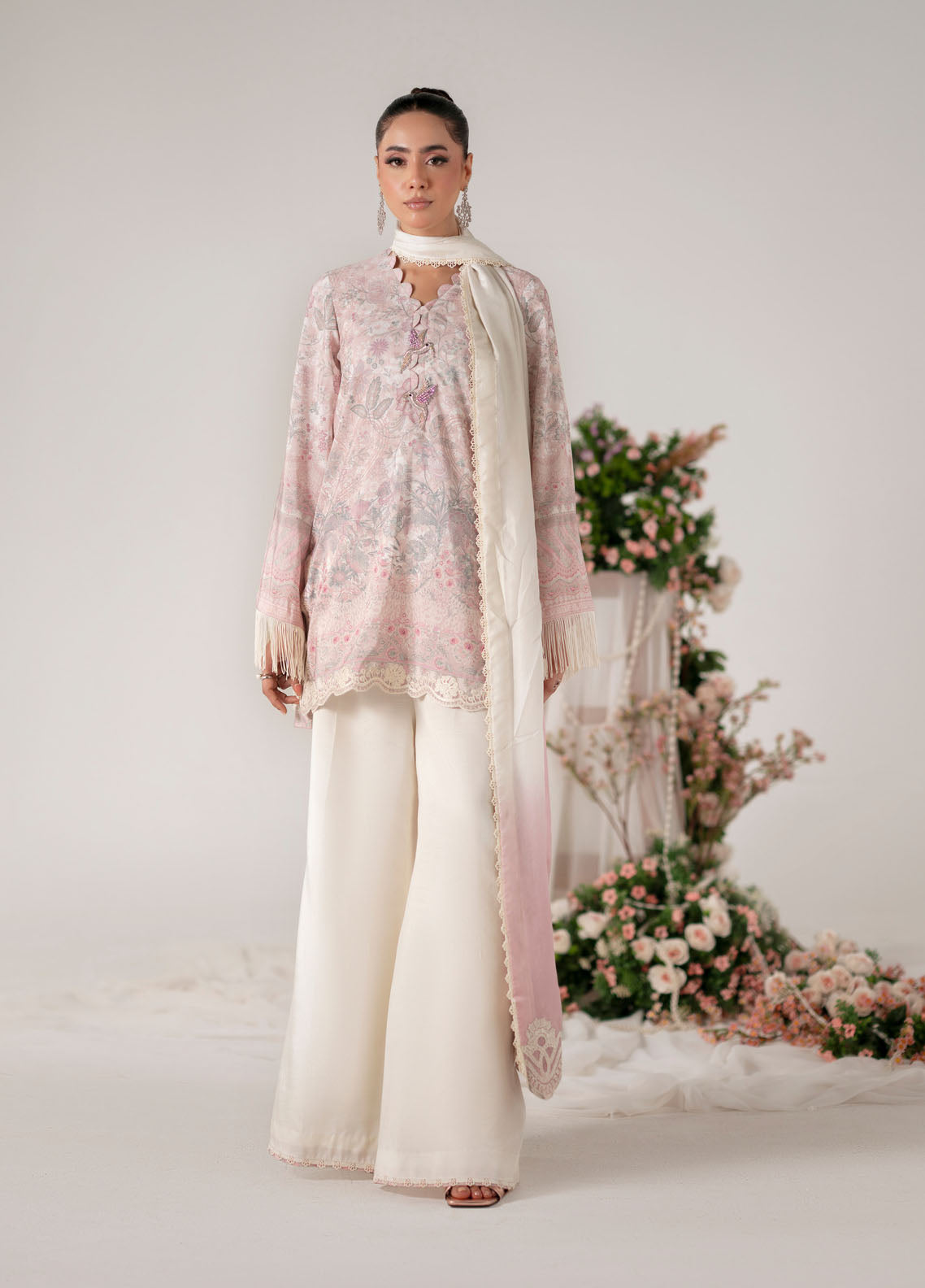 Floral Whimsy by Mehak Yaqoob Pret Embroidered Raw Silk 3 Piece Suit Blooma
