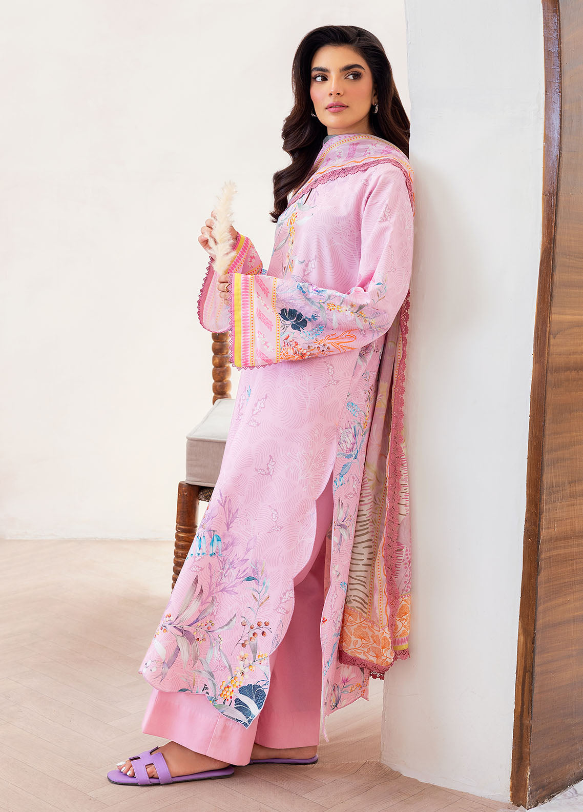Florent Digital Printed Lawn Suits Unstitched 3 Piece FL25LP FL-7 B
