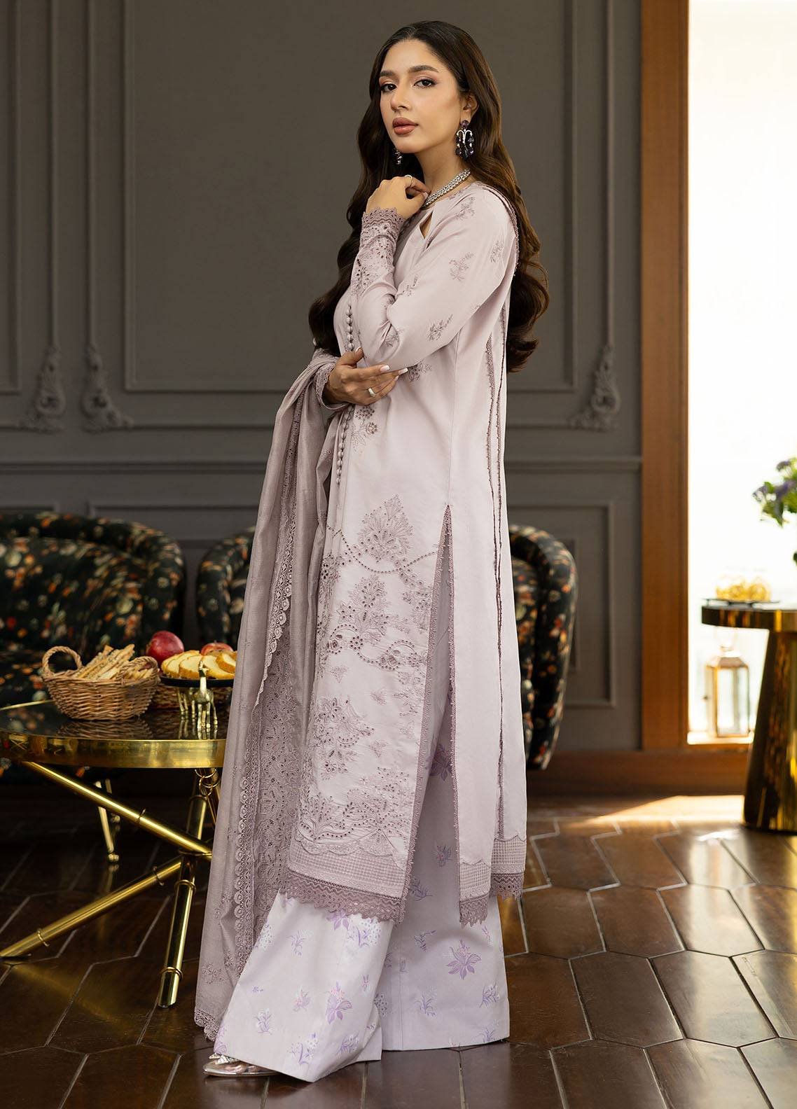 Florent Embroidered Lawn Suits Unstitched 3 Piece FL25EF FL-1 B