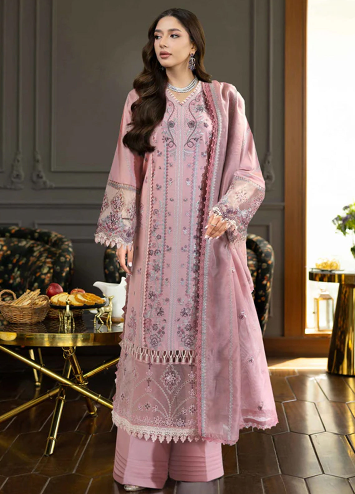 Florent Embroidered Lawn Suits Unstitched 3 Piece FL25EF FL-5 B