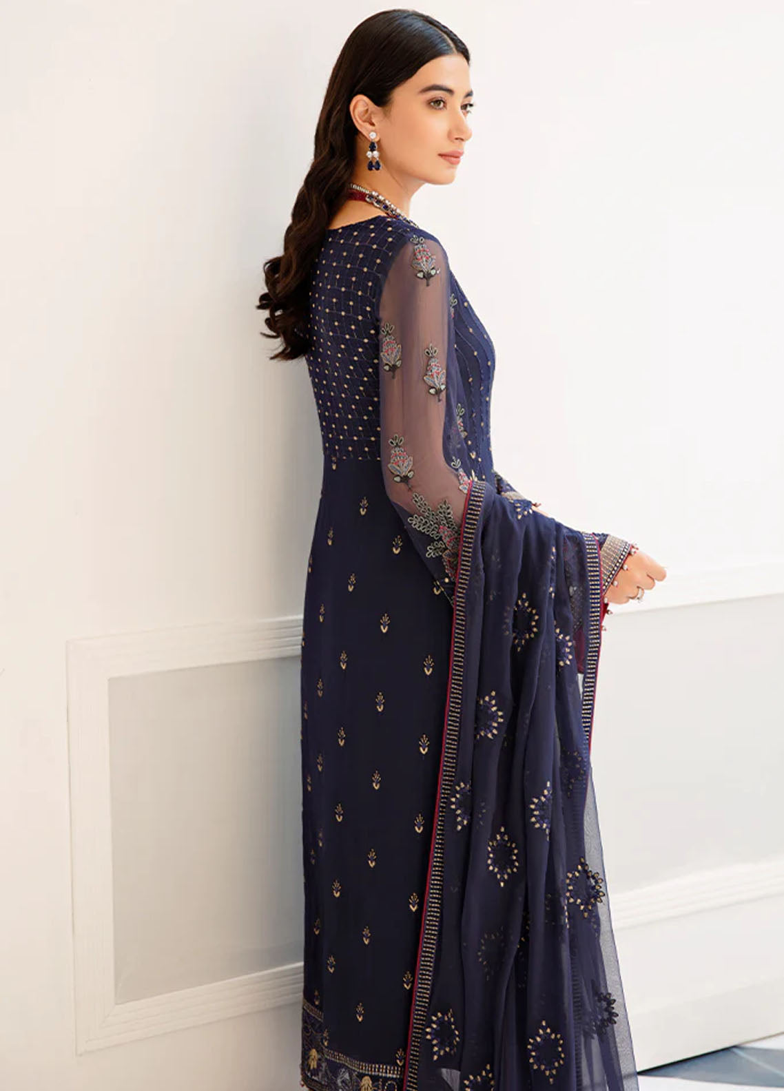 Flossie Embroidered Unstitched Collection 2023 S-1104 Indigo Couture