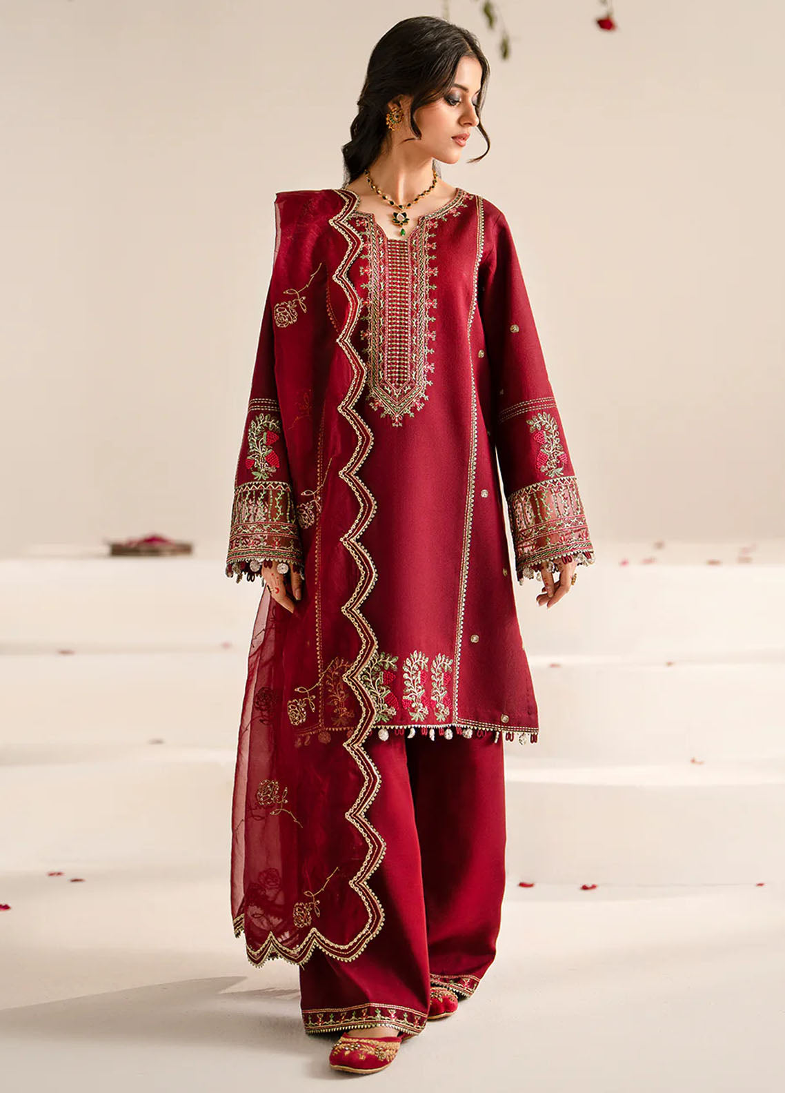 Fozia Khalid Pret Embroidered Cotton 3 Piece Suit Maya