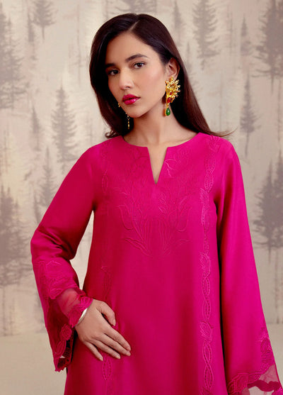 Fozia Khalid Pret Embroidered Cotton Net 2 Piece Suit Dil Ruba