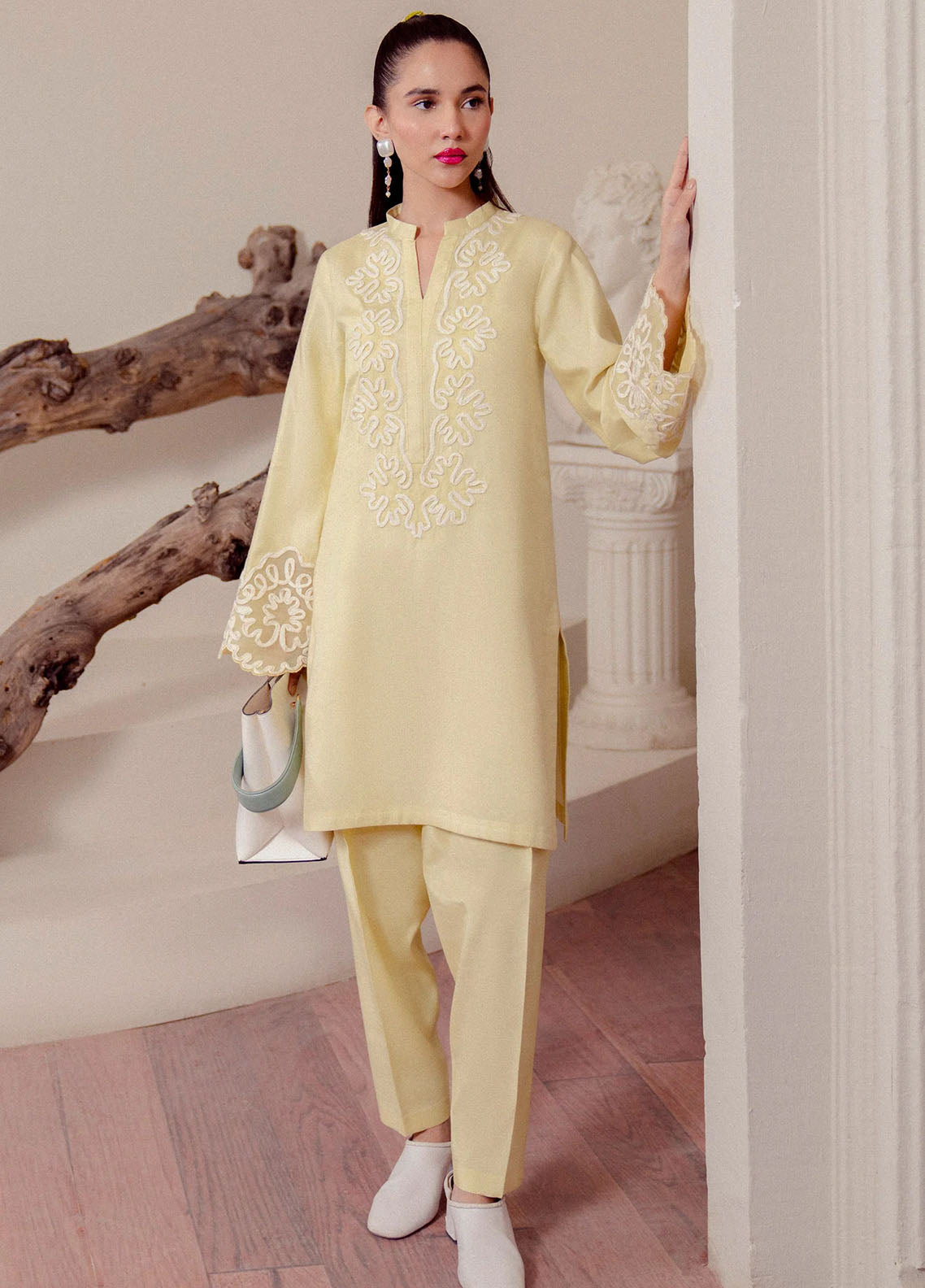 Fozia Khalid Pret Embroidered Cotton Net 2 Piece Suit Gul