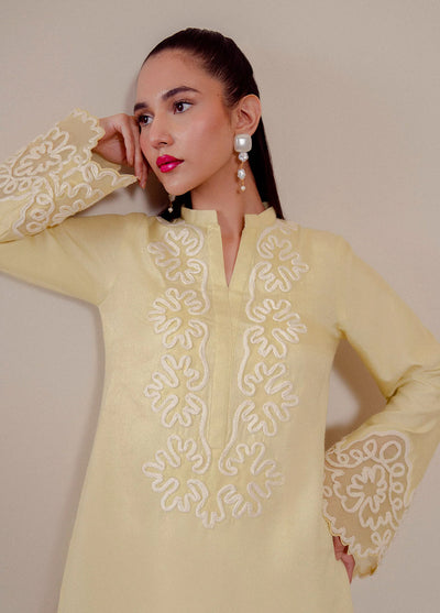 Fozia Khalid Pret Embroidered Cotton Net 2 Piece Suit Gul