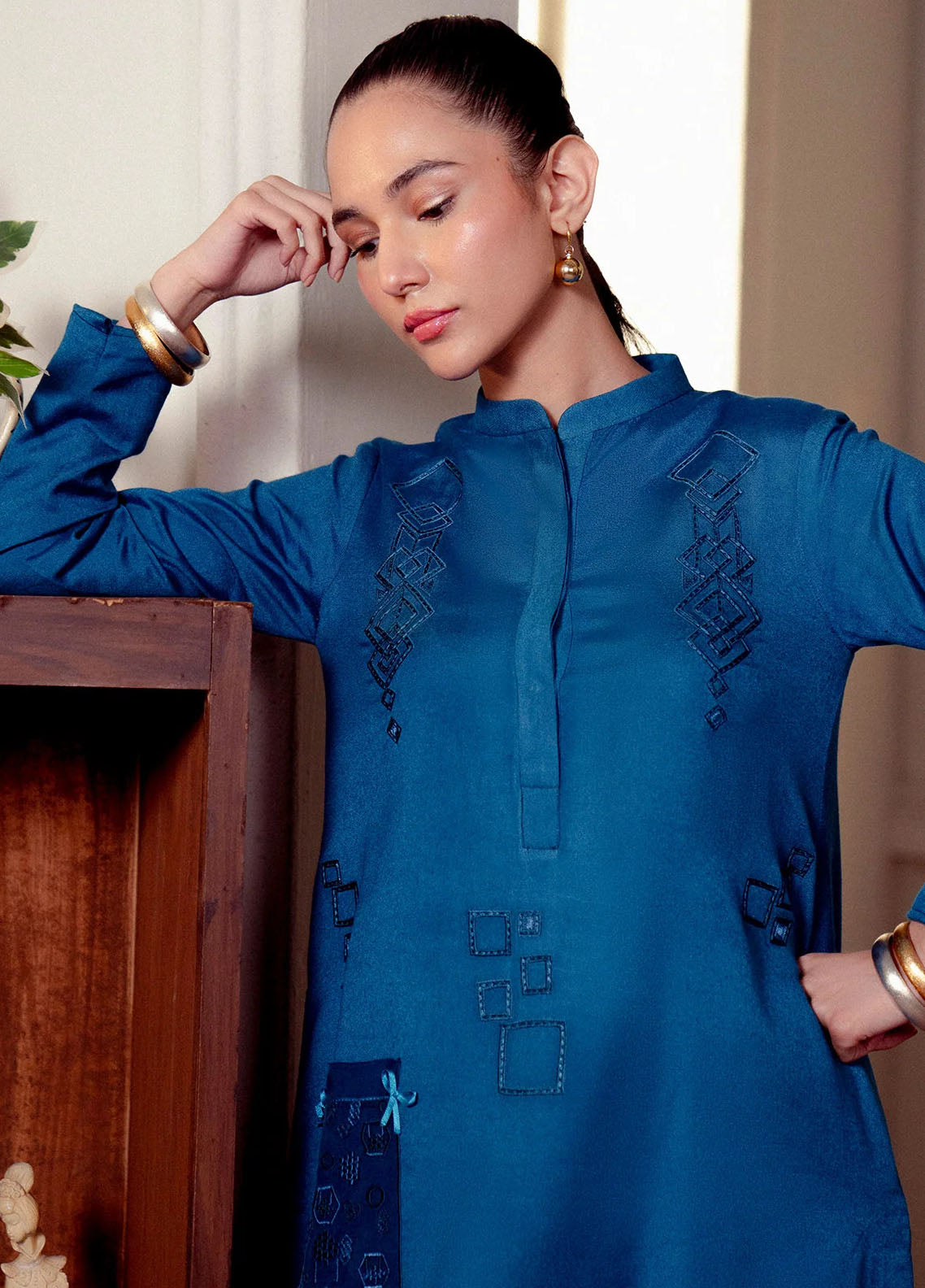 Fozia Khalid Pret Embroidered Cotton Net 2 Piece Suit Rung