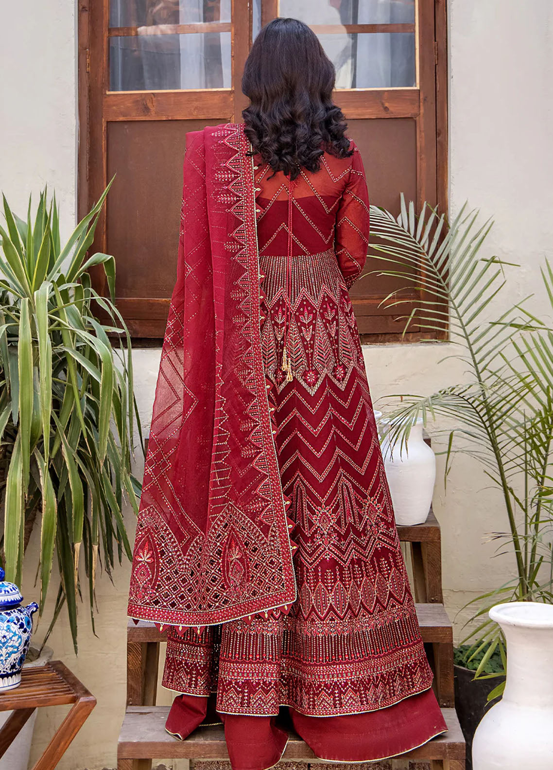 Fozia Khalid Pret Embroidered Net 3 Piece Suit Amora