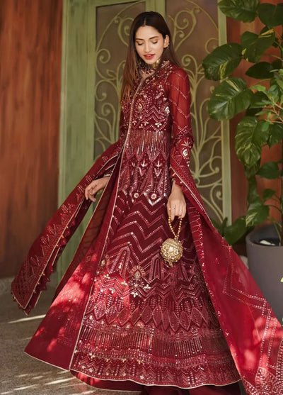 Fozia Khalid Pret Embroidered Net 3 Piece Suit Amora