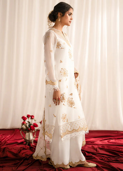 Fozia Khalid Pret Embroidered Organza 3 Piece Suit Elvana