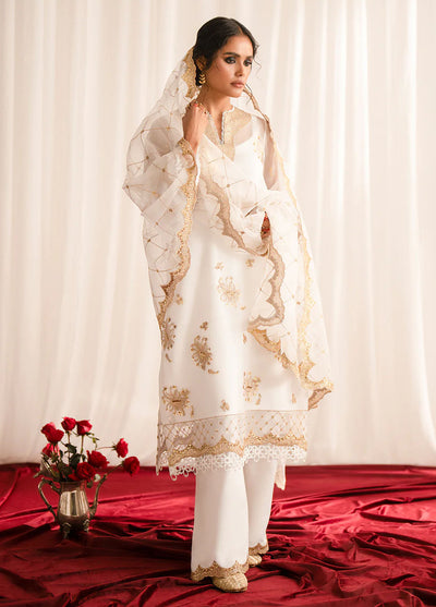 Fozia Khalid Pret Embroidered Organza 3 Piece Suit Elvana