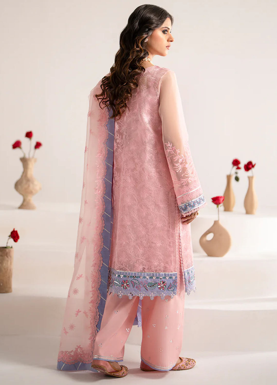 Fozia Khalid Pret Embroidered Organza 3 Piece Suit Gulfam