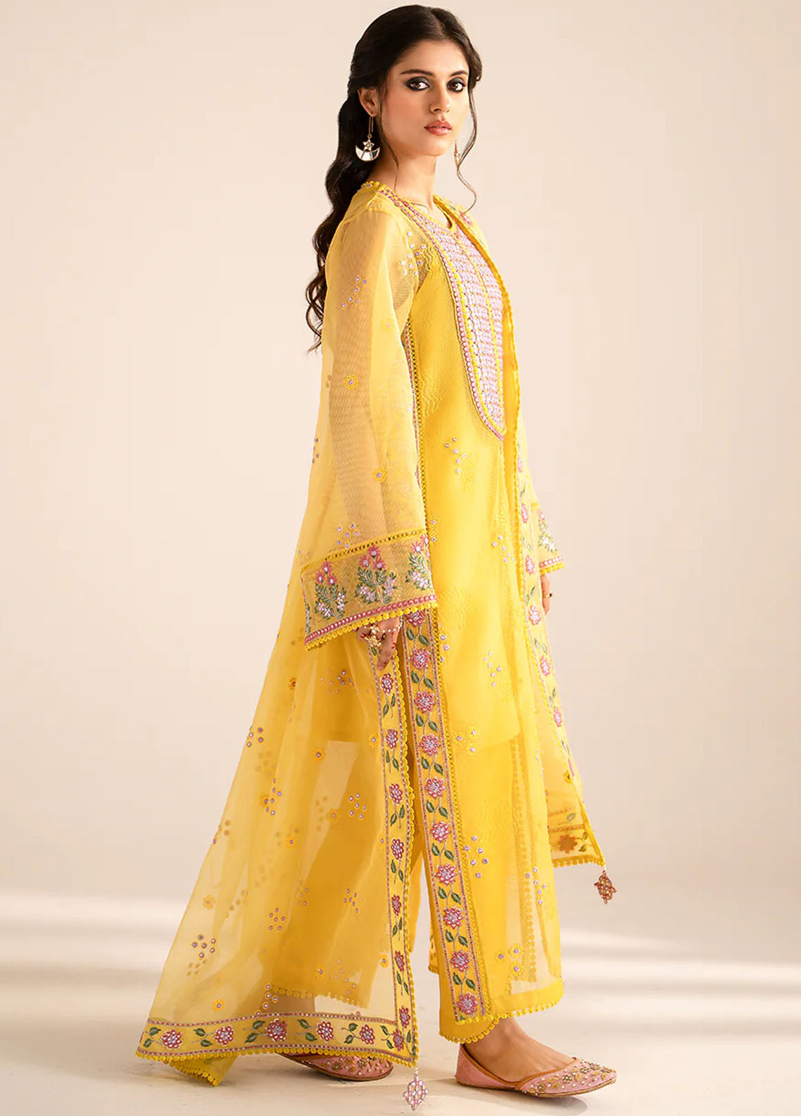 Fozia Khalid Pret Embroidered Organza 3 Piece Suit Helin