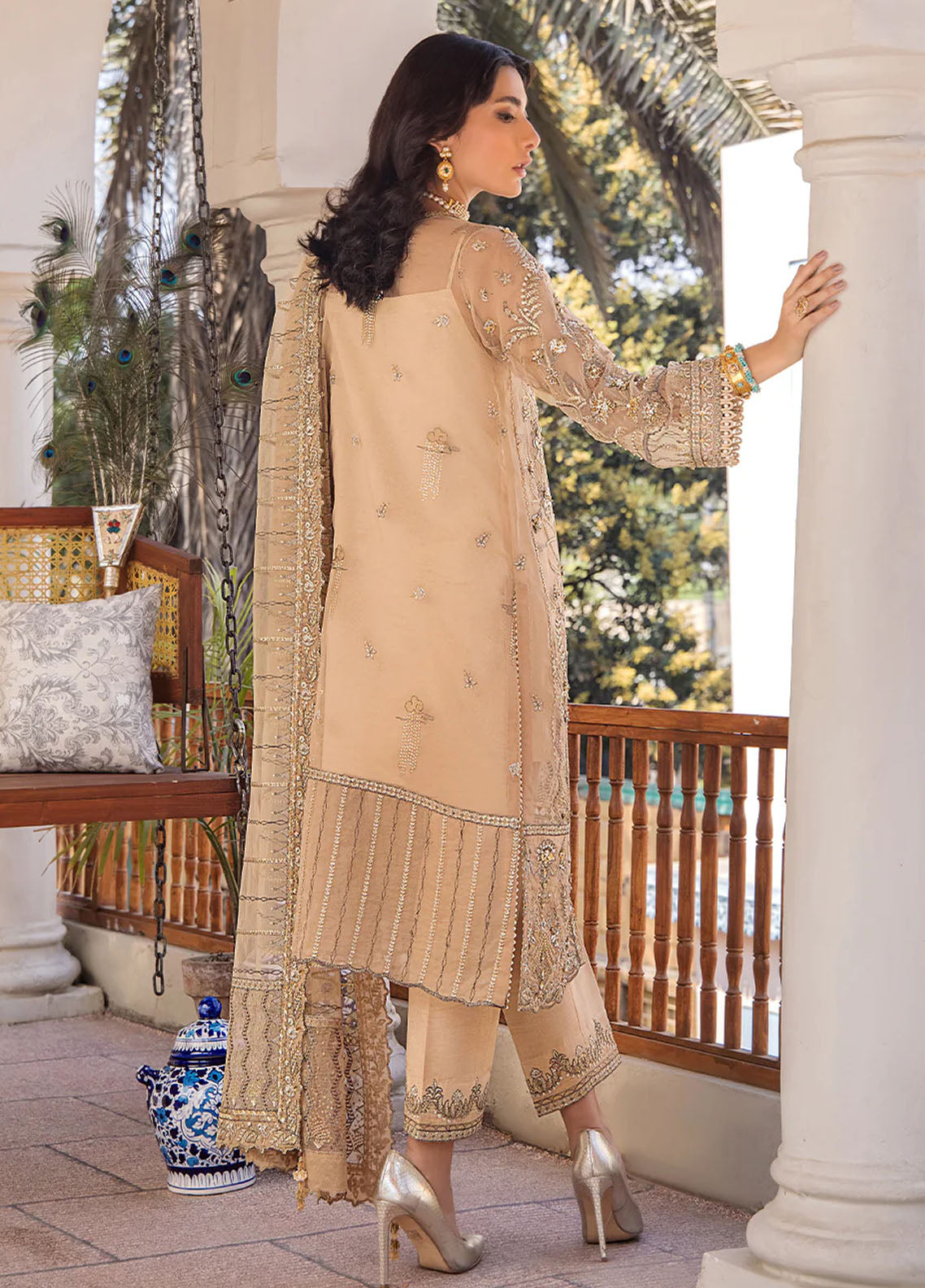 Fozia Khalid Pret Embroidered Organza 3 Piece Suit Lueur