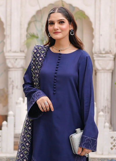 Fozia Khalid Pret Embroidered Silk 3 Piece Suit Mullberry