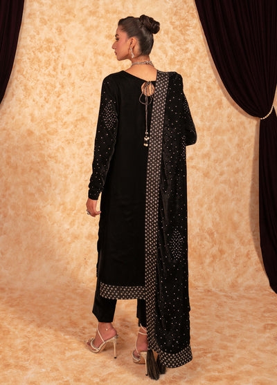 Fozia Khalid Pret Embroidered Velvet 2 Piece Suit Jewel