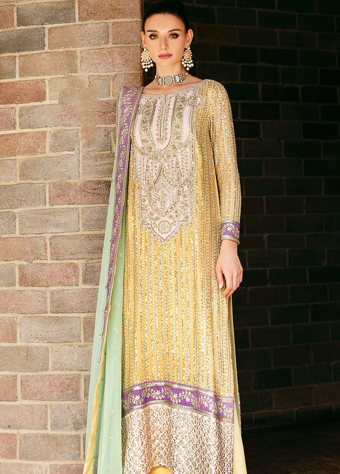 Freesia Premium Embroidered Suit Unstitched 3 Piece FRE24UF FS-40011 Dael - Formal Collection