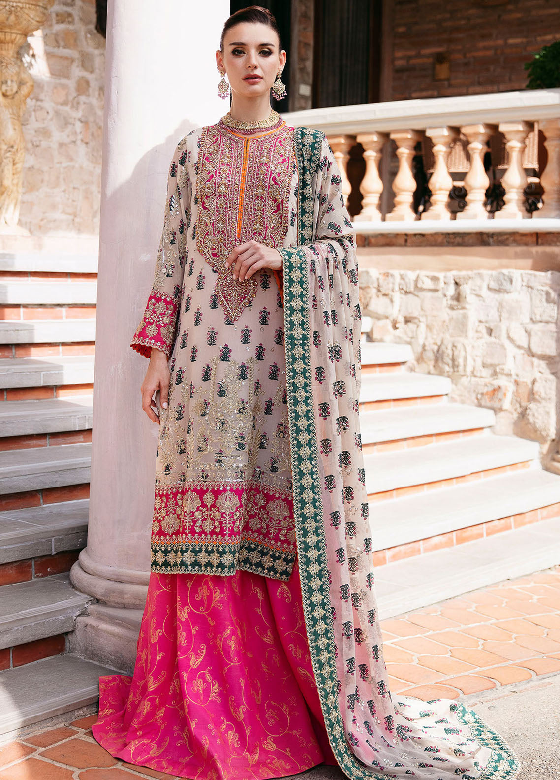 Freesia Premium Embroidered Suit Unstitched 3 Piece FRE24UF FS-40017 Bibi - Formal Collection