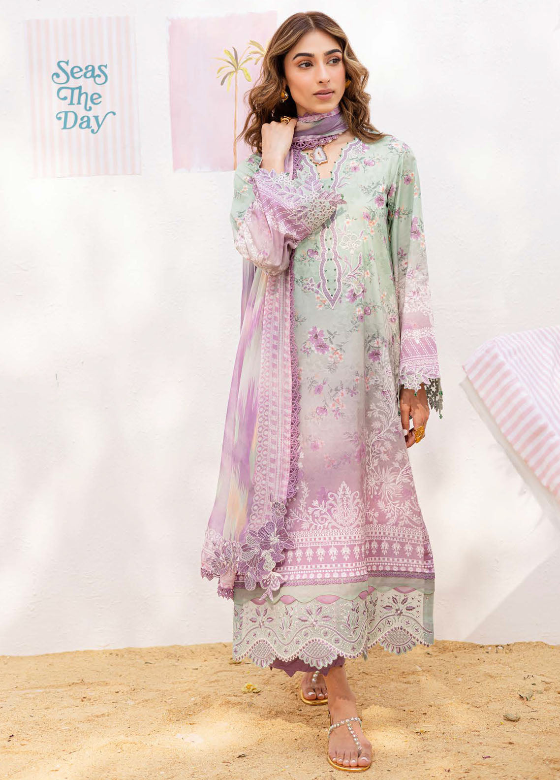 Gardenia by Nureh Embroidered N Printed Lawn Suits Unstitched 3 Piece NU25GEP NSG-194