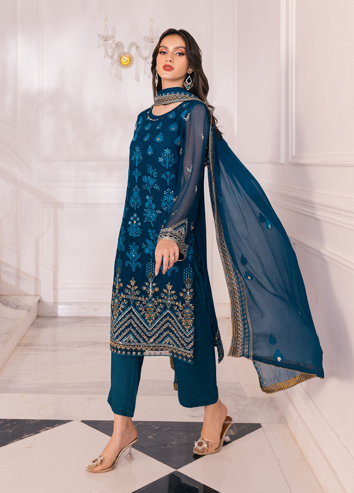 Sahane Ready To Wear Chiffon 3 Piece Suit SAH-1003 Genevieve - Formals Collection