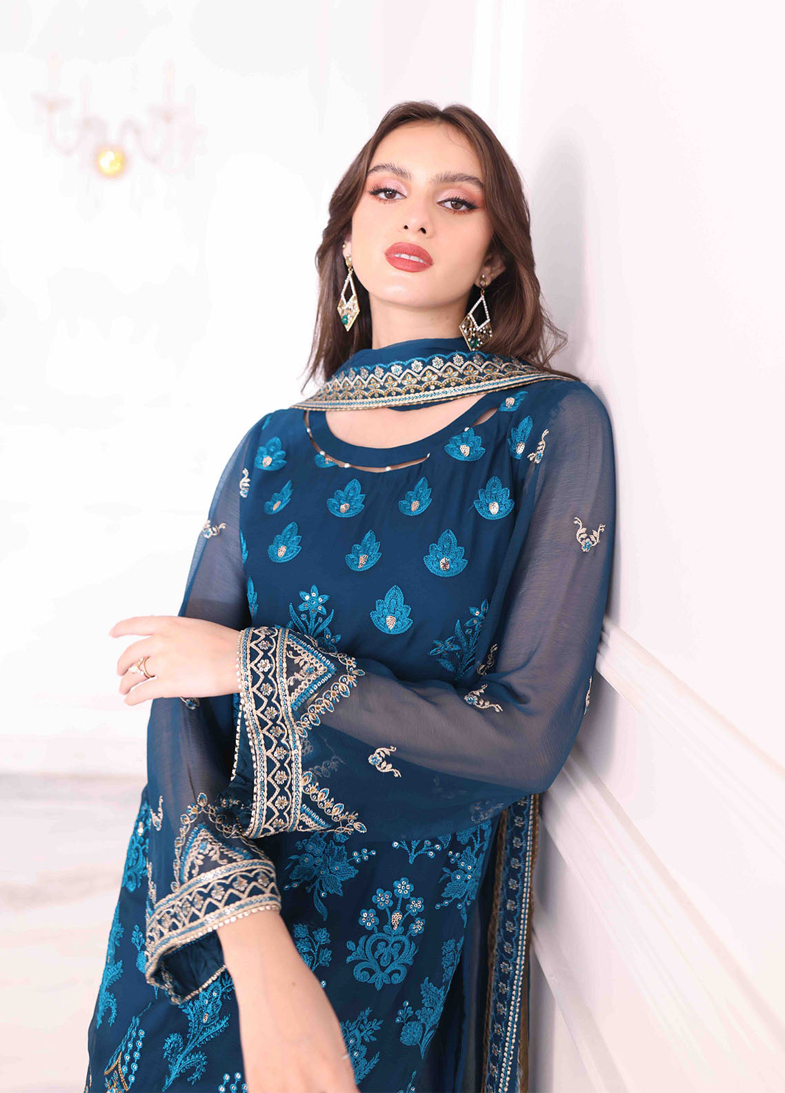 Sahane Ready To Wear Chiffon 3 Piece Suit SAH-1003 Genevieve - Pret Collection