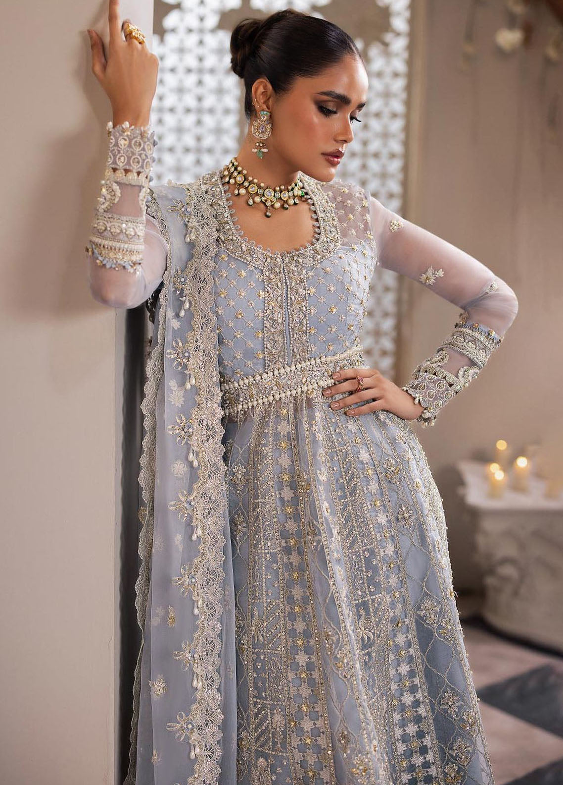 Gossamer By Zaha Embroidered Organza Suit Unstitched 3 Piece ZL24G D-01 Sofina - Formal Collection