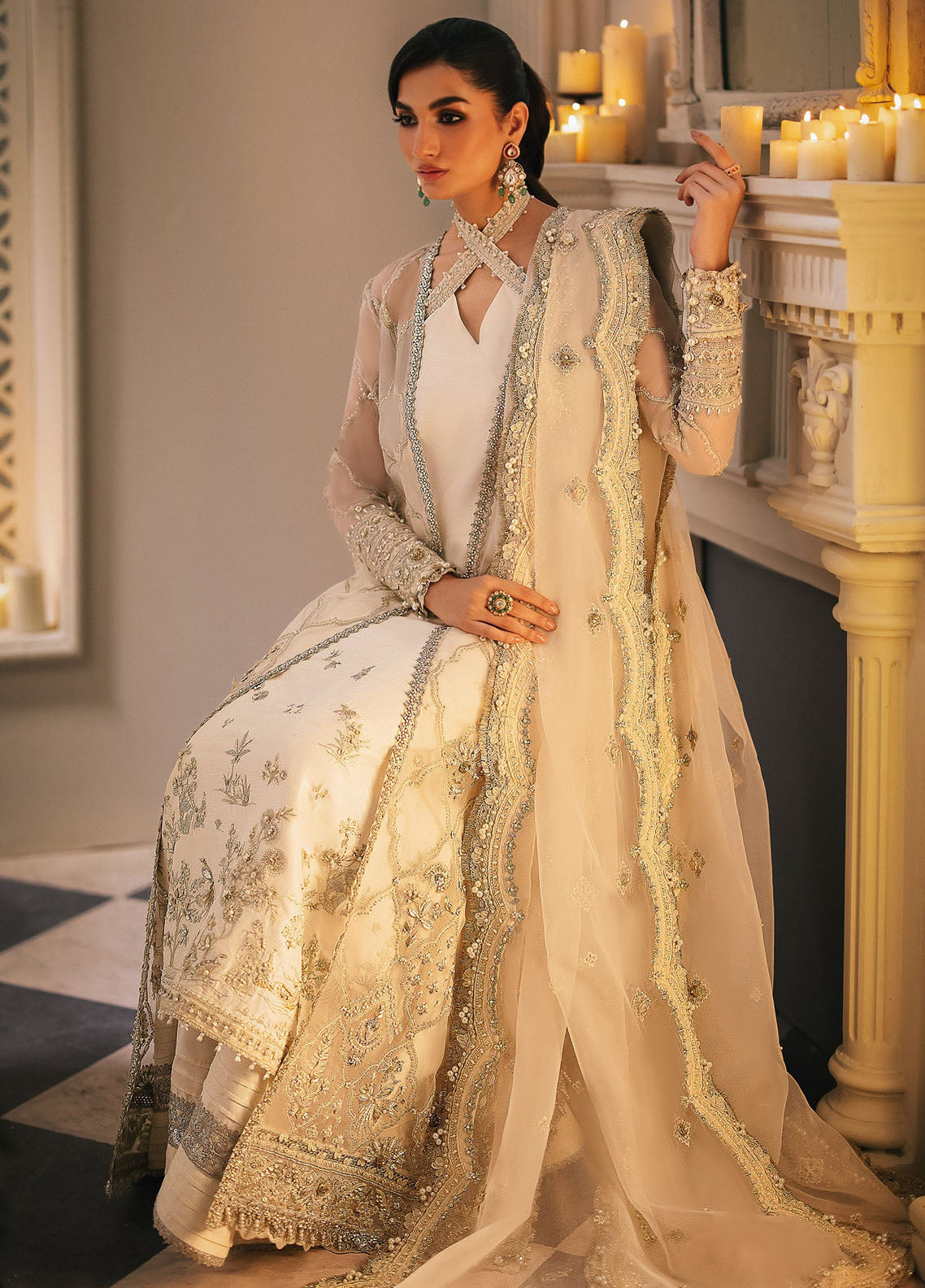 Gossamer By Zaha Embroidered Organza Suit Unstitched 3 Piece ZL24G D-02 Leiyn - Formal Collection