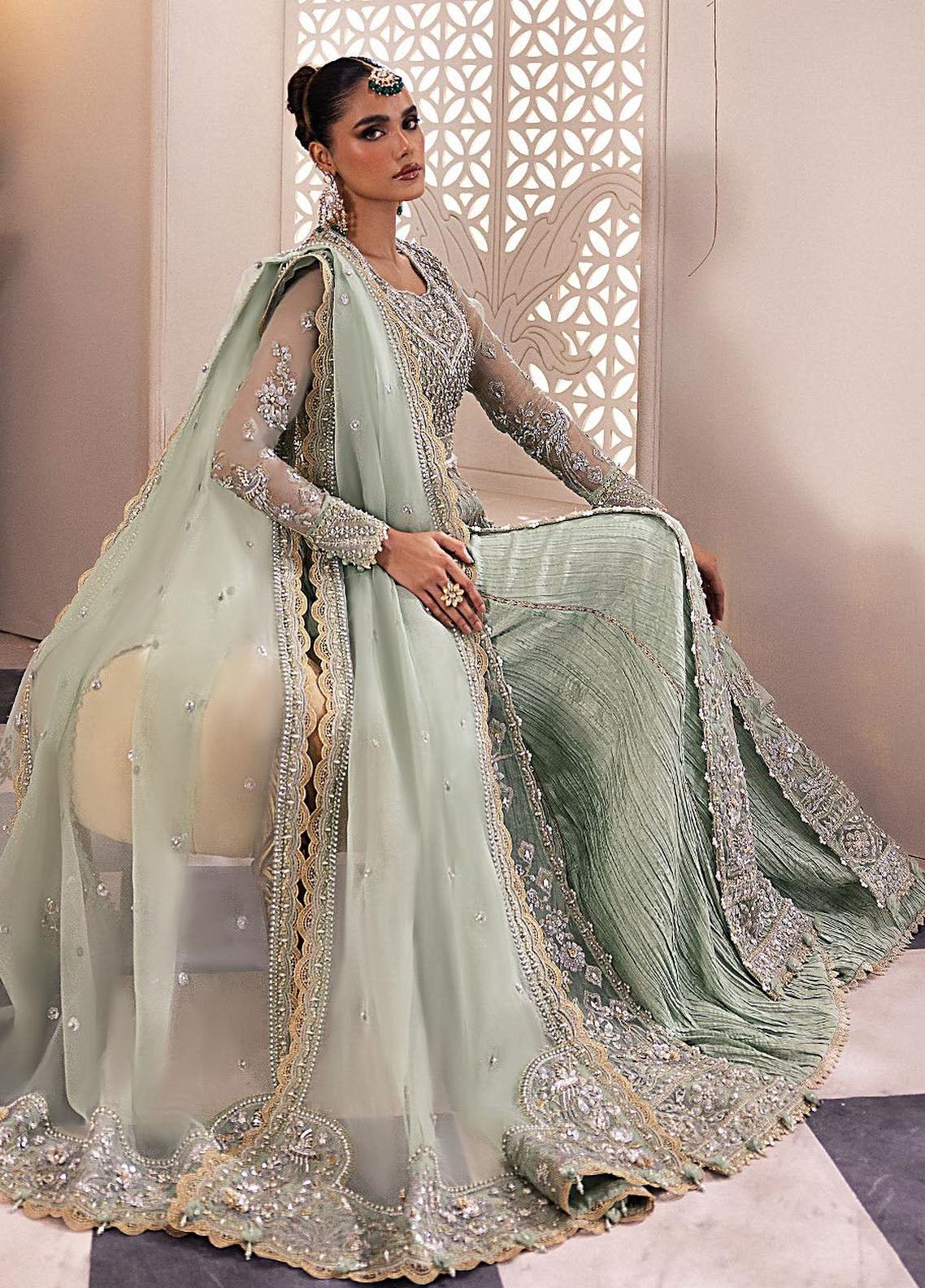 Gossamer By Zaha Embroidered Organza Suit Unstitched 3 Piece ZL24G D-03 Seraphina - Formal Collection