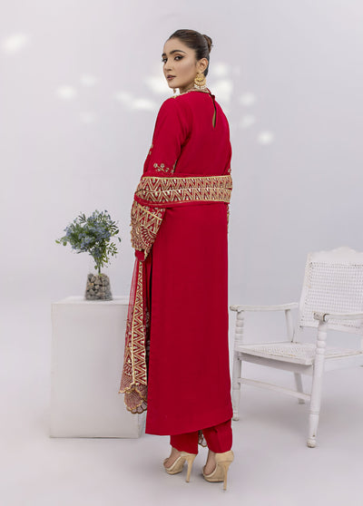 Maira Zunnorain Pret Embroidered Silk 3 Piece Suit MRZ23GM MZLP-03 CARMINE