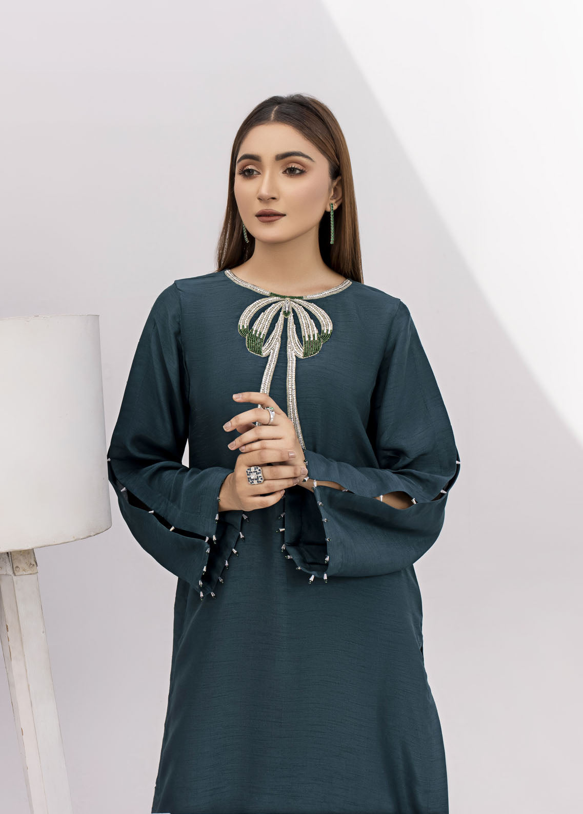 Maira Zunnorain Pret Embroidered Silk 2 Piece Suit MRZ23GM MZLP-16 PANNA