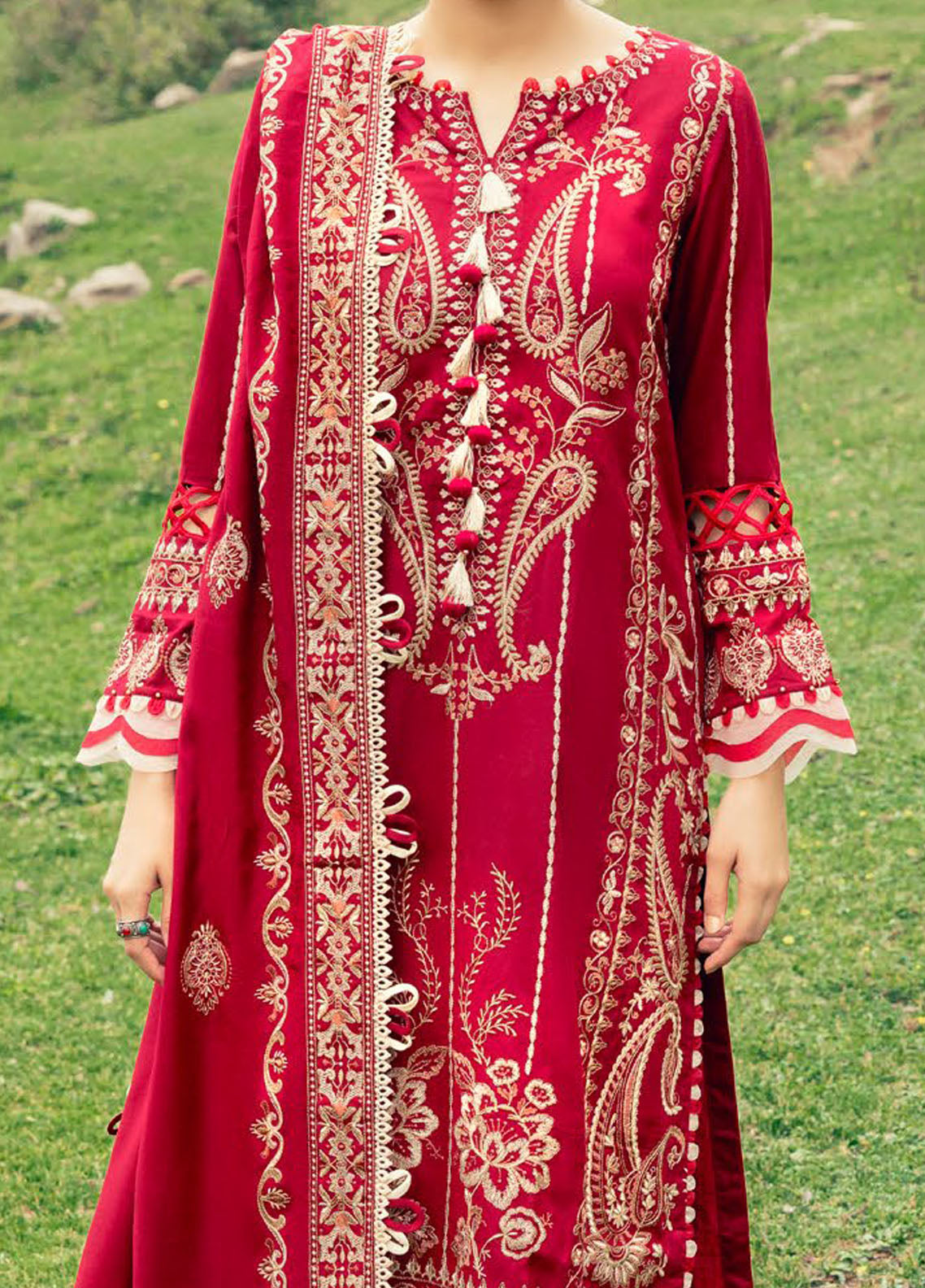 Gul Ahmed Embroidered Acrylic Suits Unstitched 3 Piece GA24UW AP-42009 - Winter Collection