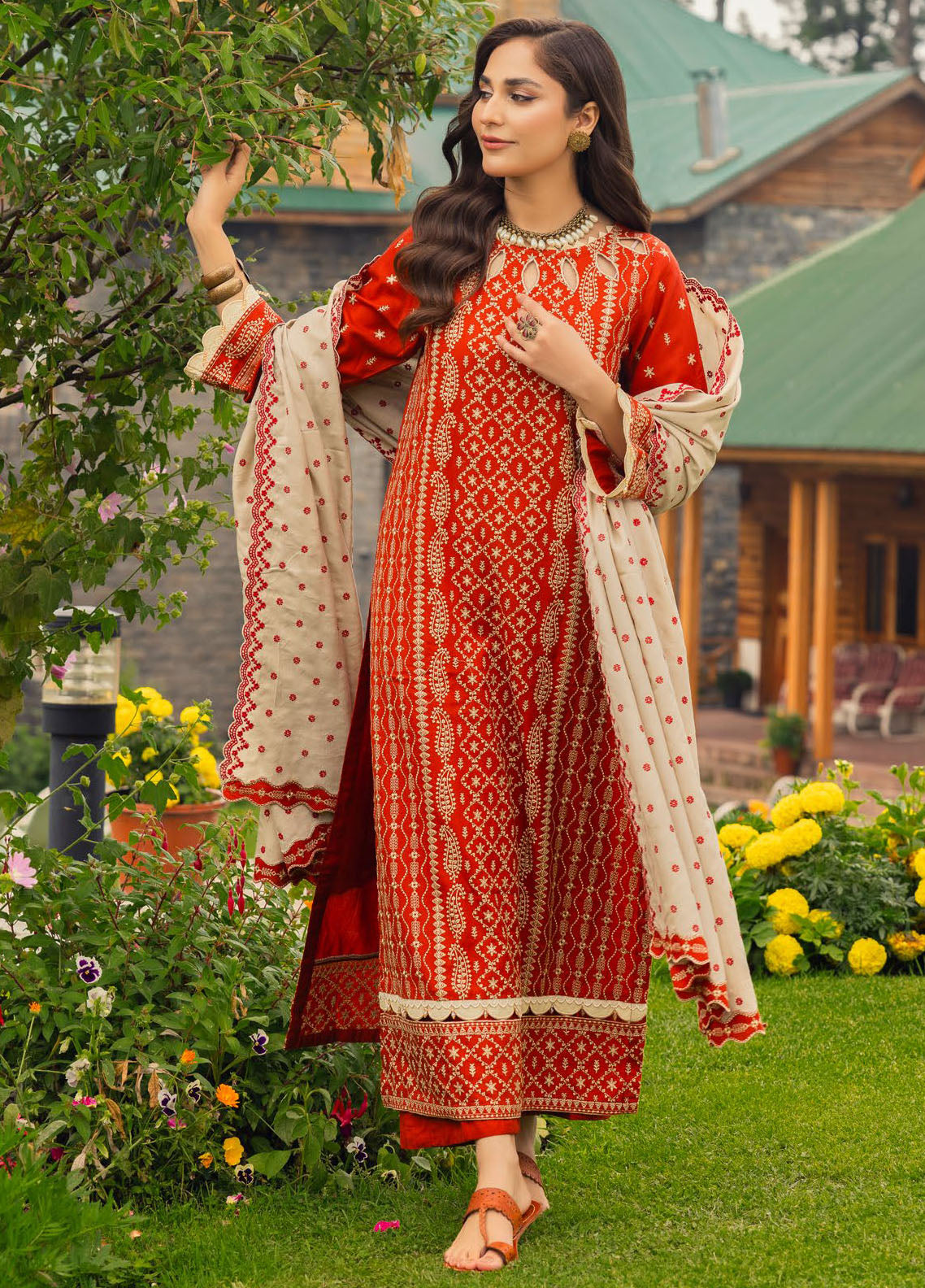 Gul Ahmed Embroidered Acrylic Suits Unstitched 3 Piece GA24UW AP-42011 - Winter Collection