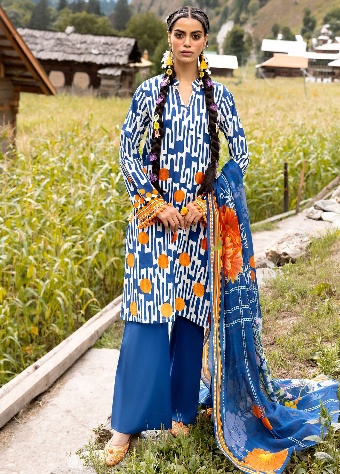 Gul Ahmed Embroidered Corduroy Suits Unstitched 3 Piece GA24UW CD-42003 - Winter Collection