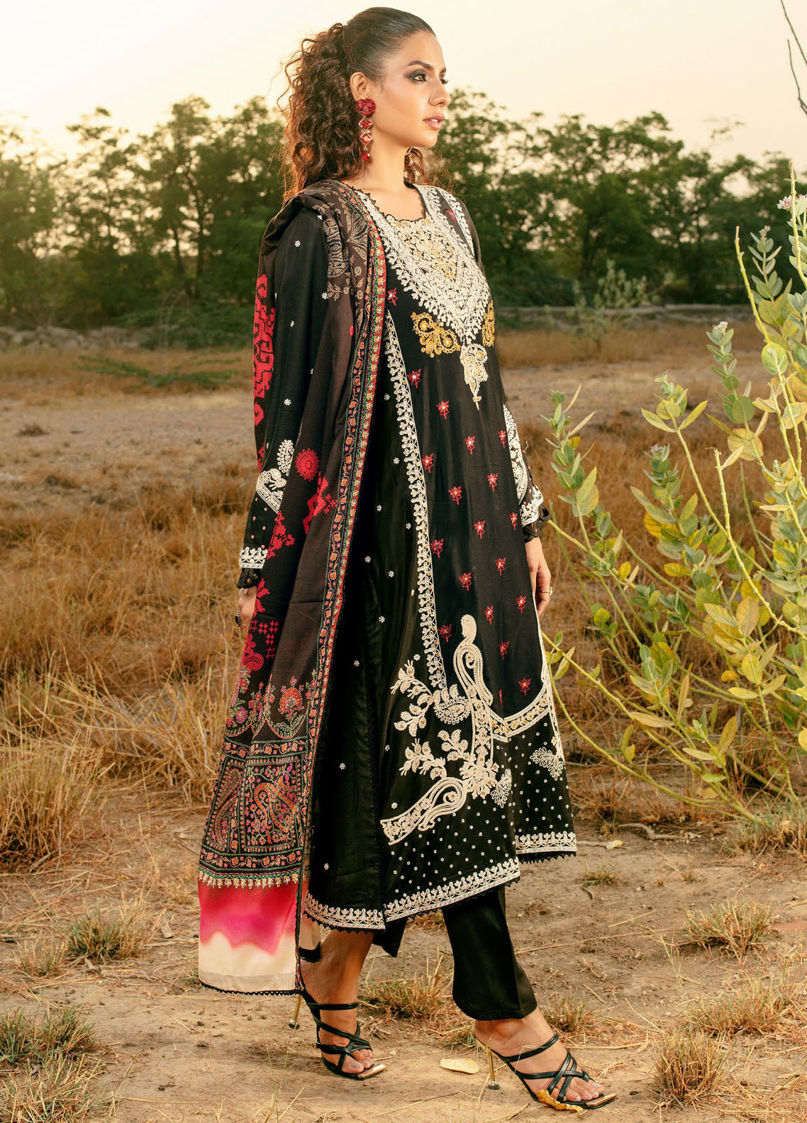 Gul Ahmed Embroidered Cotail Suits Unstitched 3 Piece GA24UW CV-32010 - Winter Collection