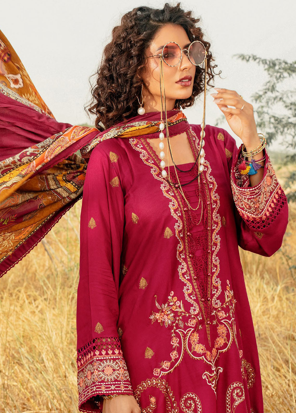 Gul Ahmed Embroidered Cotail Suits Unstitched 3 Piece GA24UW CV-32011 - Winter Collection