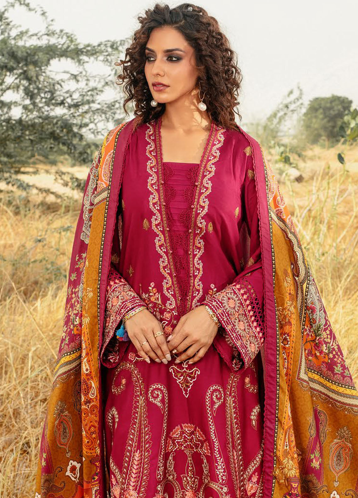 Gul Ahmed Embroidered Cotail Suits Unstitched 3 Piece GA24UW CV-32011 - Winter Collection