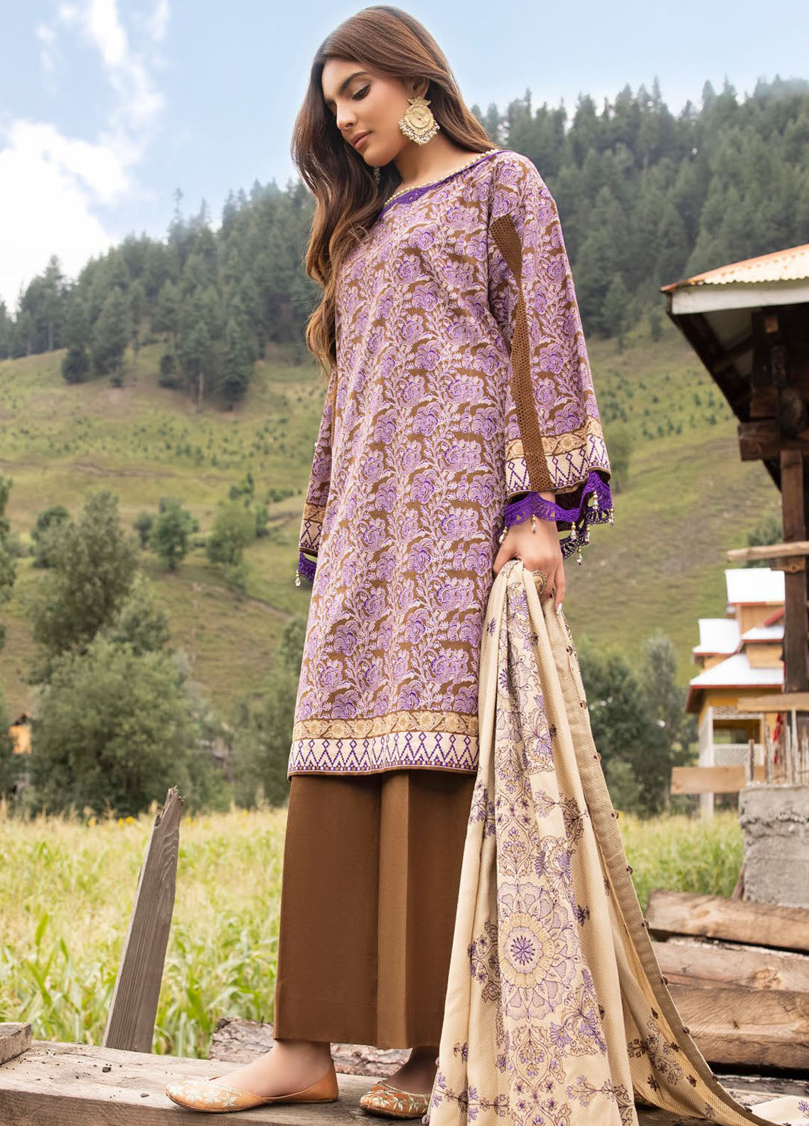 Gul Ahmed Embroidered Cotail Suits Unstitched 3 Piece GA24UW CV-42009 - Winter Collection