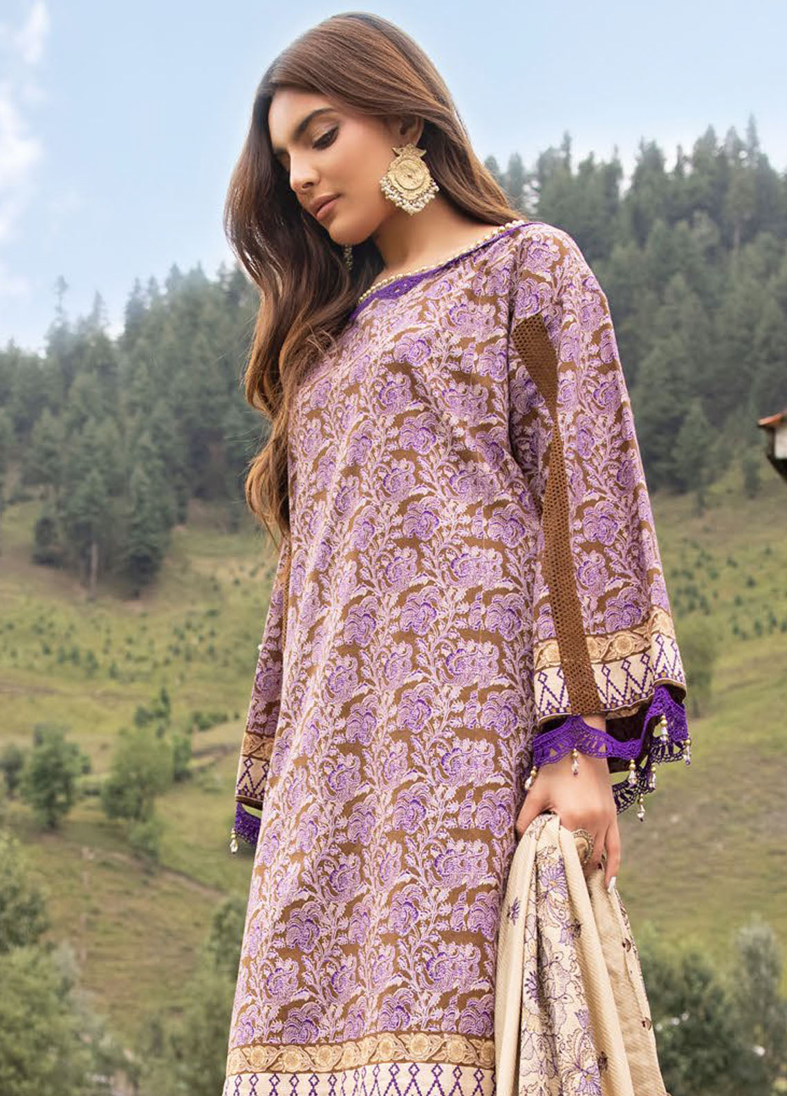 Gul Ahmed Embroidered Cotail Suits Unstitched 3 Piece GA24UW CV-42009 - Winter Collection