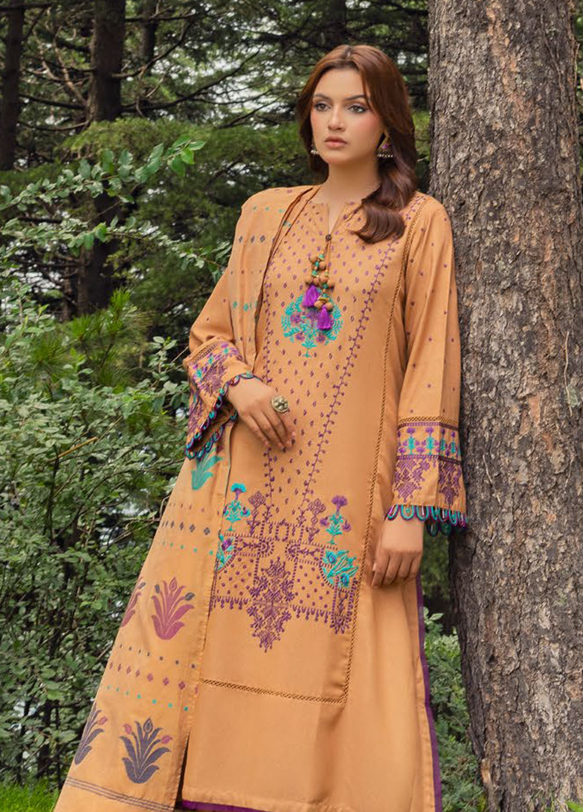 Gul Ahmed Embroidered Karandi Suits Unstitched 3 Piece GA24UW MJ-42057 - Winter Collection