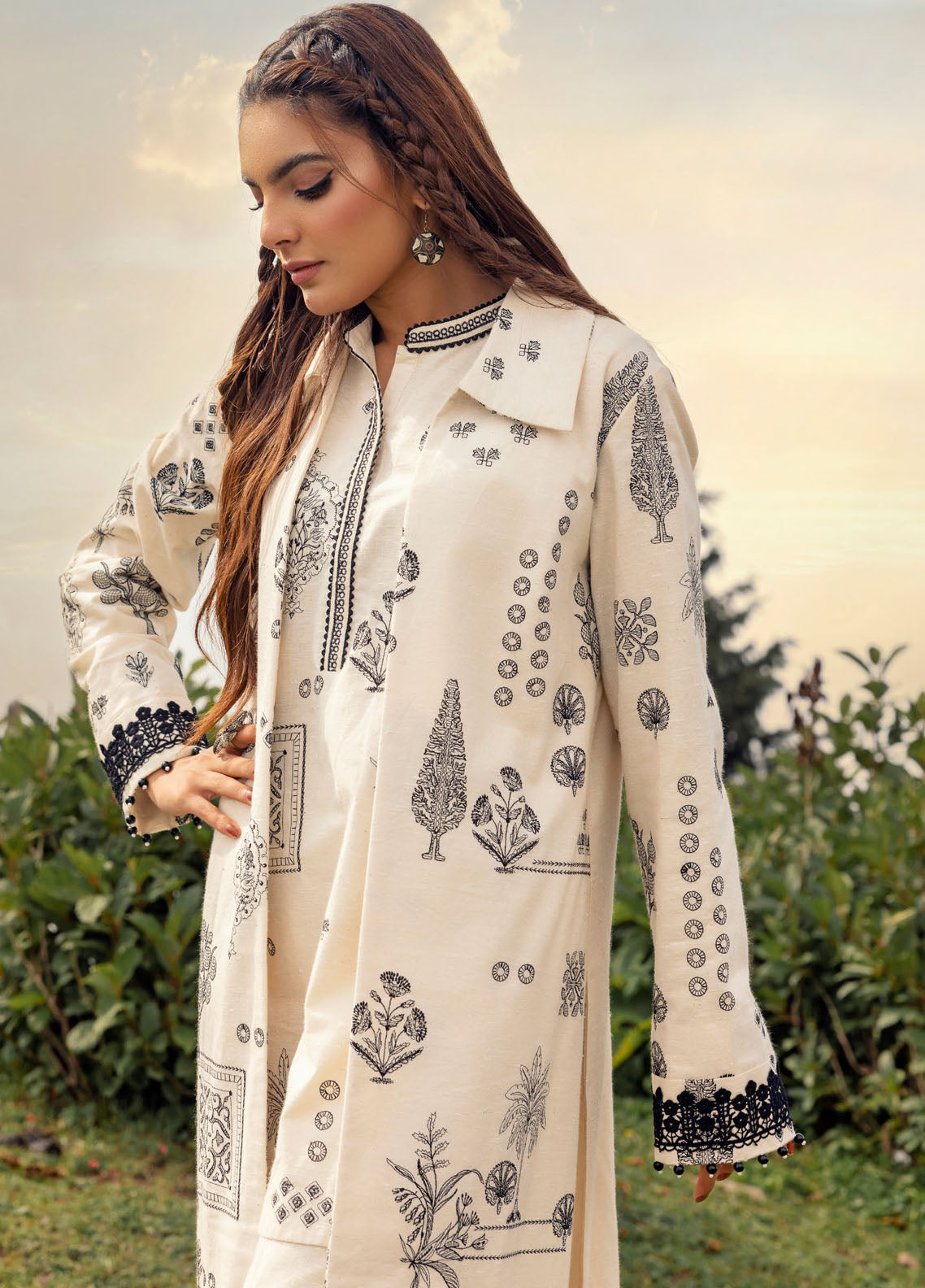 Gul Ahmed Embroidered Khaddar Suits Unstitched 2 Piece GA24UW TK-42002 - Winter Collection