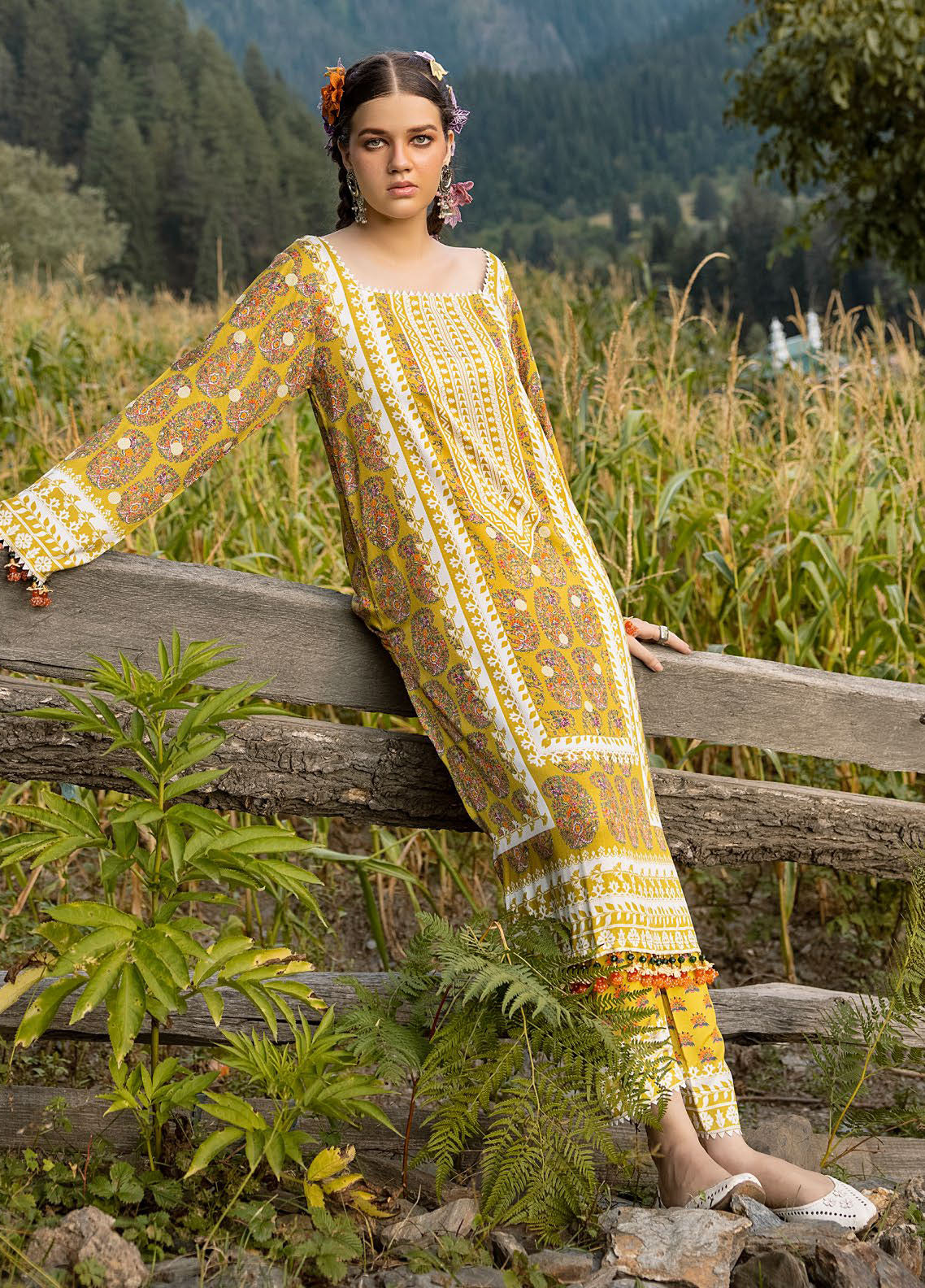 Gul Ahmed Printed Cotail Suits Unstitched 2 Piece GA24UW VT-42009 - Winter Collection