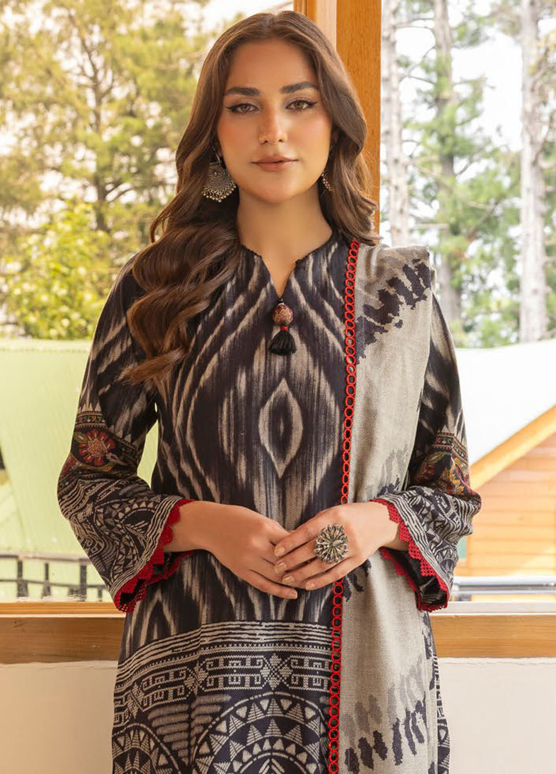 Gul Ahmed Printed Dhanak Suits Unstitched 3 Piece GA24UW DH-42004 - Winter Collection