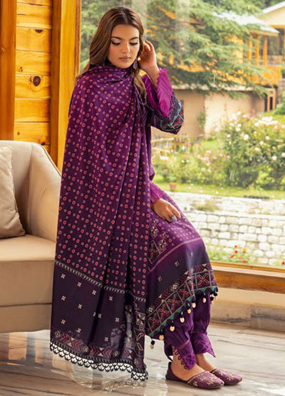 Gul Ahmed Printed Dhanak Suits Unstitched 3 Piece GA24UW DH-42008 - Winter Collection