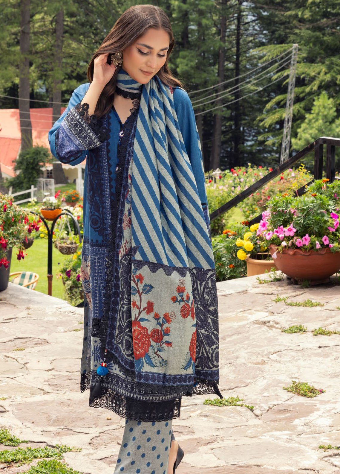 Gul Ahmed Printed Dhanak Suits Unstitched 3 Piece GA24UW DH-42009 - Winter Collection