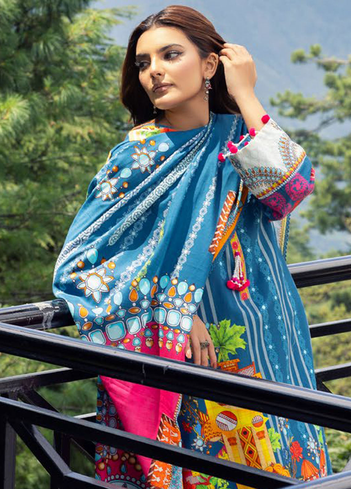 Gul Ahmed Printed Khaddar Suits Unstitched 3 Piece GA24UW K-42006 T - Winter Collection