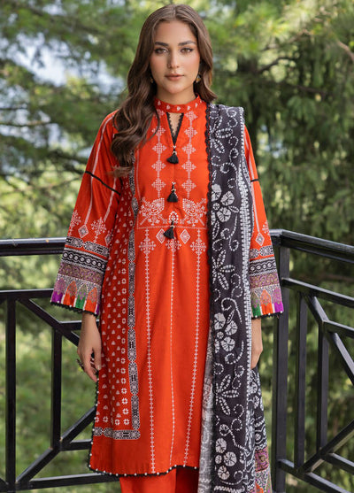 Gul Ahmed Printed Khaddar Suits Unstitched 3 Piece GA24UW K-42008 T - Winter Collection