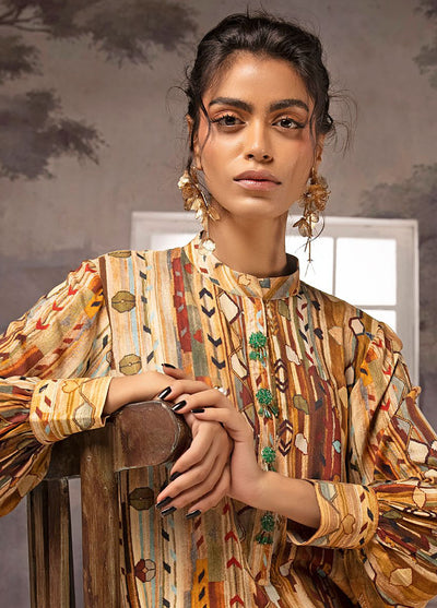 Gul Ahmed Printed Linen Suits Unstitched 2 Piece GA24UW VT-42007 - Winter Collection